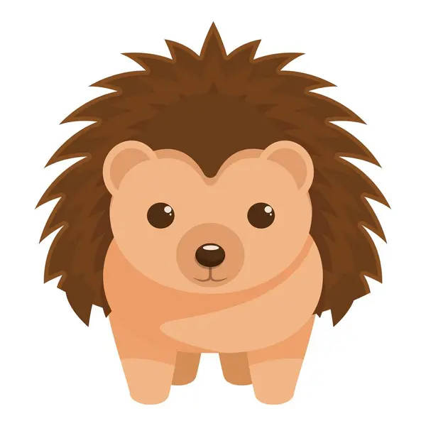 stock vector Vector illustration of a cute little hedgehog standing on all fours and looking ahead