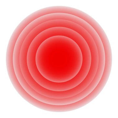 Abstract illustration with red concentric circles creating target like painful feeling clipart