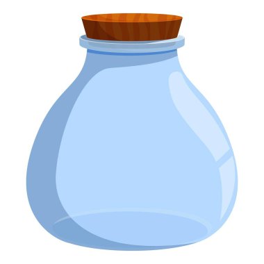 This empty glass jar with a cork stopper is perfect for storing homemade goods or creating a rustic aesthetic clipart