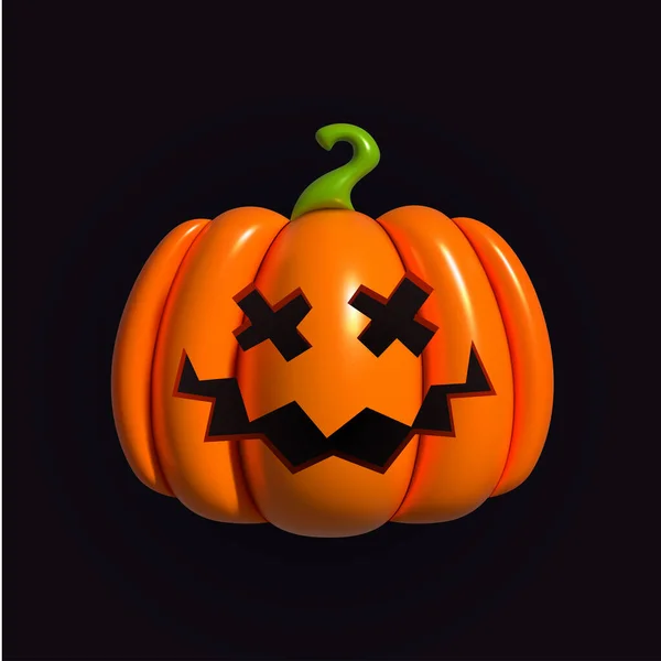 Тыква Надувная Оранжевая Тыква Улыбкой Вашего Дизайна Праздника Хэллоуин Джек — стоковый вектор