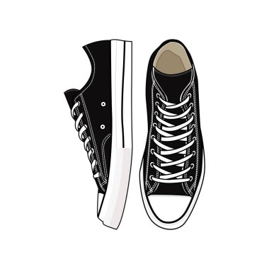 Ayakkabılar Siyah Beyaz Vektör Resmi
