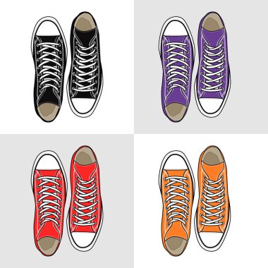 Ayakkabı Sneakers Vektör Resmini Karşılaştır