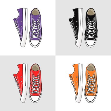 Ayakkabı Sneakers Vektör Resmini Karşılaştır