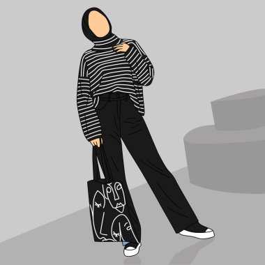Hijab Style Vector And Illustration
