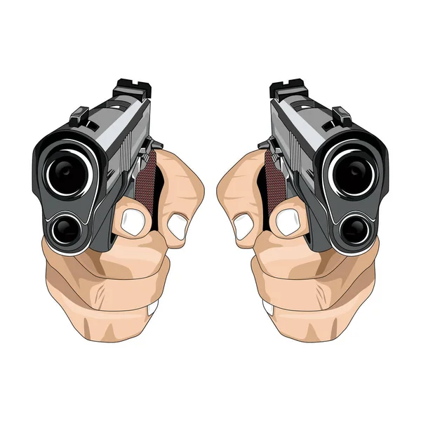Pistolas Tirador Vector Imagen Ilustración — Vector de stock