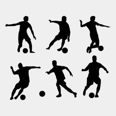 Futbol Silüeti Vektörü ve Görüntü 