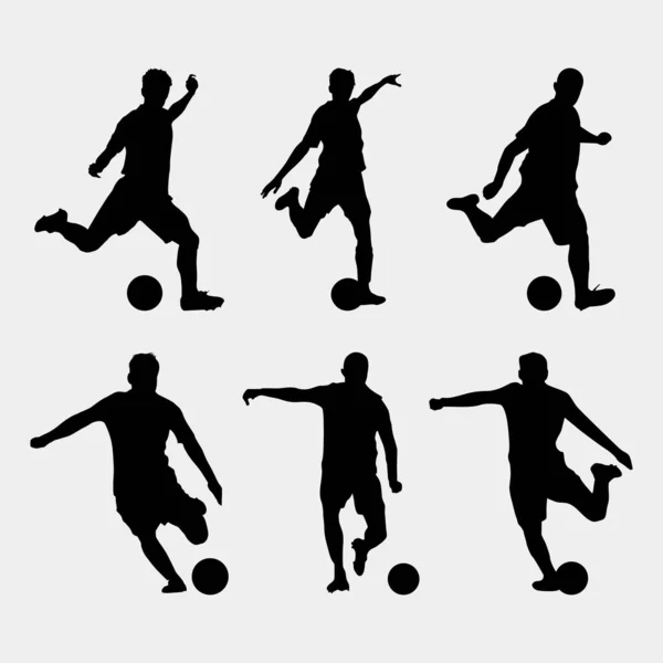 Ποδοσφαιρική Σιλουέτα Διάνυσμα Και Εικονογράφηση — Διανυσματικό Αρχείο