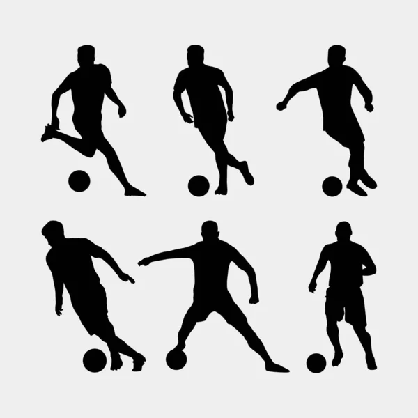 Soccer Silhouette Vecteur Illustration — Image vectorielle