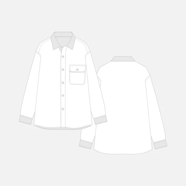 Abbottonare Lungo Camicia Vettoriale Immagine Illustrazione — Vettoriale Stock
