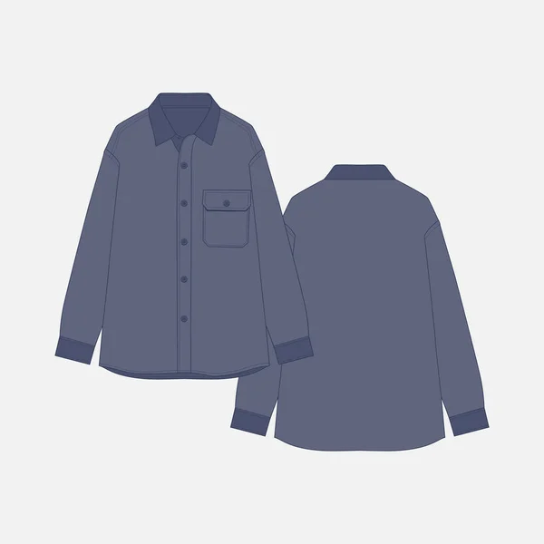 Botão Para Baixo Camisa Longa Imagem Vetorial Ilustração —  Vetores de Stock
