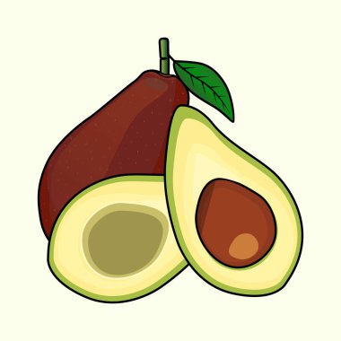 Avokado Meyve Vektörü Görüntü ve Görüntü