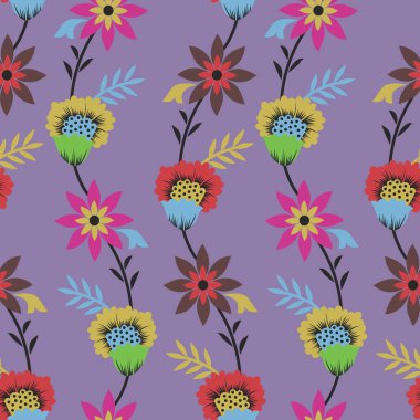 Flourish ornamental garden. Vector illustration art. Beautiful seamless floral pattern background for textile print, web, fabric, brazier