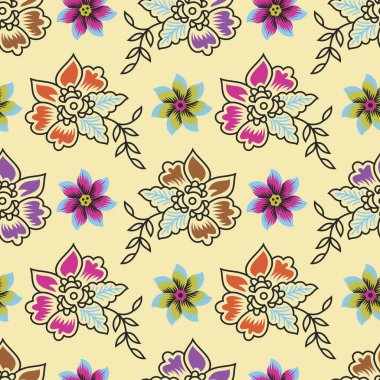 Pattern of Cute flowers. Colorful ditsy floral background. Elegant template for fashion and textile print