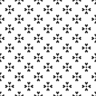 Small Motif Pattern. Black and white vector seamless modern stylish abstract texture. Repeating geometric elements