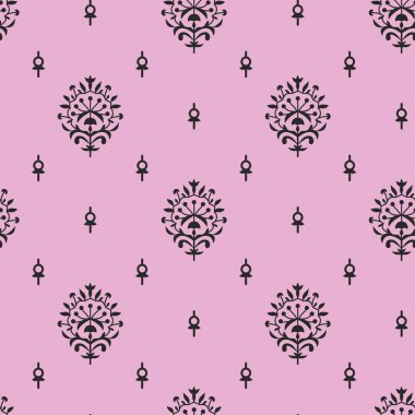 Soyut çiçeklerle kusursuz desen