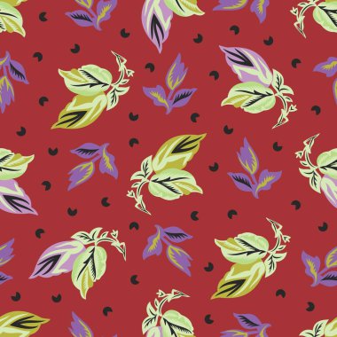 Kusursuz desenli, elle çizilmiş çiçekler. vektör illüstrasyonu