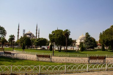 İstanbul 'daki Mavi Cami' nin antika fotoğrafı