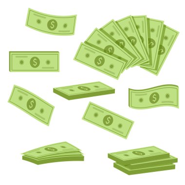 Para seti. Kağıt dolarlar. Düz biçim