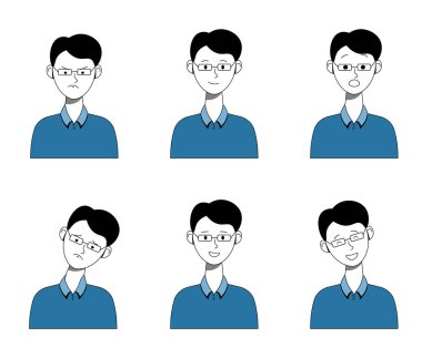 Mavi Gömlekli Gözlüklü Çocuk.