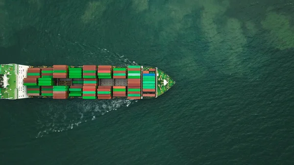 Εμπορευματοκιβώτια Πλοίων Που Μεταφέρουν Εμπορεύματα Logistics Εισαγωγή Εμπορευμάτων Διεθνών Εξαγωγών — Φωτογραφία Αρχείου