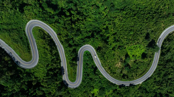Aerial View Drone Shot Road 1081 Shape Number Three Winding — Stock Photo, Image