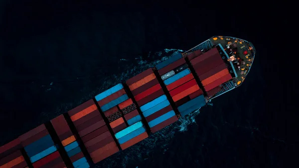 Nákladní Logistická Kontejnerová Loď Přepravující Zboží Určené Vývozu Distribuci Zboží — Stock fotografie