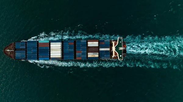Buque Portacontenedores Carga Que Transportan Mar Para Importar Mercancías Exportación —  Fotos de Stock