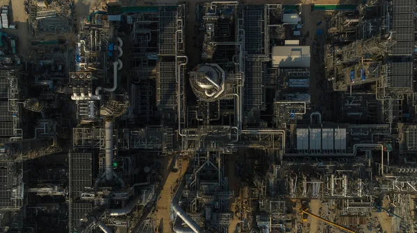 Κατασκευαστικό Έργο Βιομηχανικών Εγκαταστάσεων Διυλιστήριο Αργού Πετρελαίου Και Φυσικού Αερίου — Φωτογραφία Αρχείου