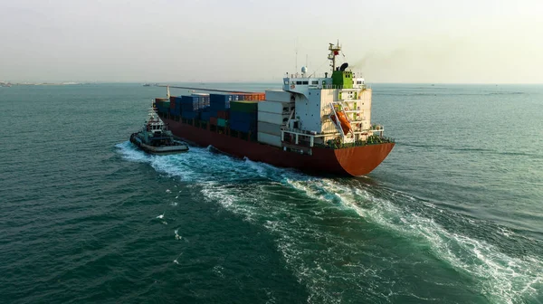 stock image cargo container ship carrying in sea to import export goods and distributing products to dealer and consumers across asia pacific worldwide, global business and industry delivery service  by container ship Transport