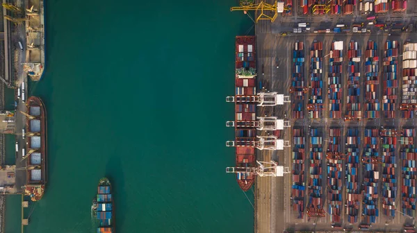 Carico Portuale Commerciale Scarico Del Carico Container Nave Importazione Esportazione — Foto Stock