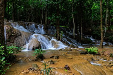 Pha Tad Waterfall in the rain season at Pha Tad national park at Thong Pha Phum District, Kanchanaburi Province, Thailand