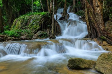 Pha Tad Waterfall in the rain season at Pha Tad national park at Thong Pha Phum District, Kanchanaburi Province, Thailand