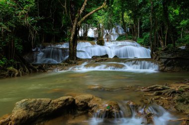 Pha Tad Waterfall in the rain season at Pha Tad national park at Thong Pha Phum District, Kanchanaburi Province, Thailand