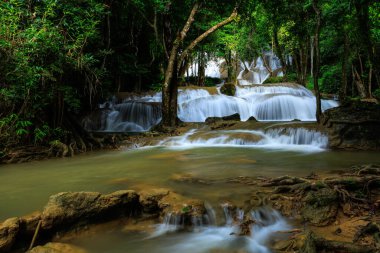 Pha Tad Waterfall in the rain season at Pha Tad national park at Thong Pha Phum District, Kanchanaburi Province, Thailand