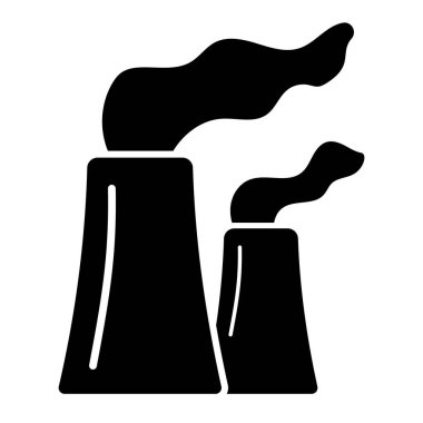 Siyah ve beyaz enerji santrali simgesi