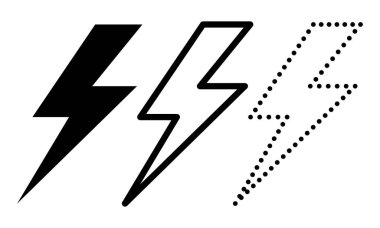 Şimşek gökyüzünü siyah ve beyaz vektör simgesi