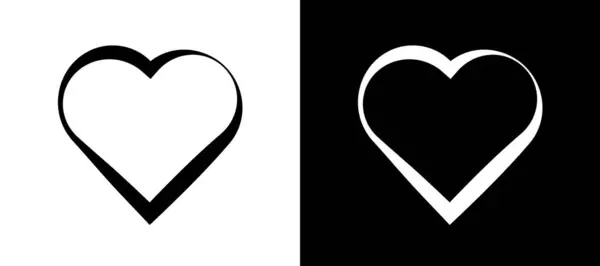 stock vector Contrasting heart symbols in black and white illustrating emotional themes of love and connection