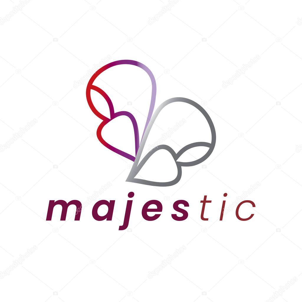 Logo, adaptable for romantic b model wings fashion, jewelry, lingerie, perfumes, antiques, wedding ceremony, exotic, royal and for pair model concept.