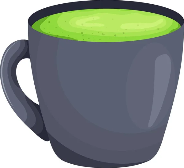 Чай Маття Кружке Японский Натуральный Чай Маття Зеленый Чай Клипарт — стоковый вектор