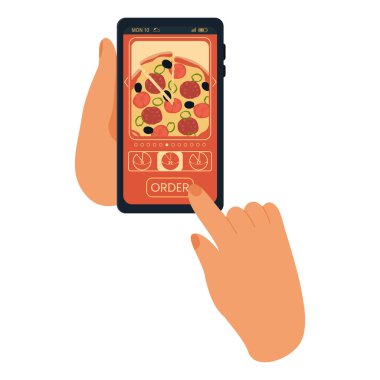 Pizza siparişi, telefon, telefon uygulaması ya da web sitesinde telefonla pizza siparişi.