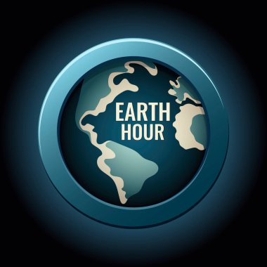 Dünya Saati konsepti. Gezegen ve kıtaların çizimi, vektör  