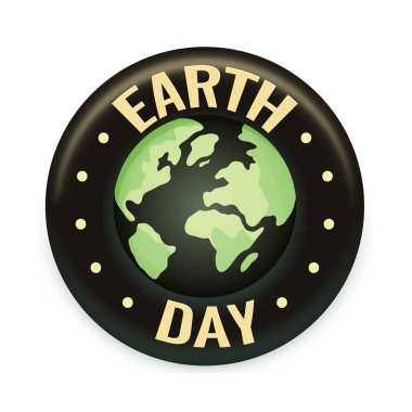 Dünya Günü Kavramı. Kıtaları olan bir gezegen. Grafik ve web tasarımı için Dünya Günü illüstrasyonu, iş sunumları, pazarlama vs. Vektör  