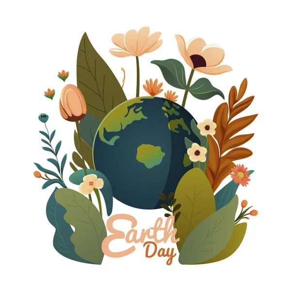 Conceito Dia Mundial Terra Ilustração Dia Terra Para Design Gráfico — Vetor de Stock