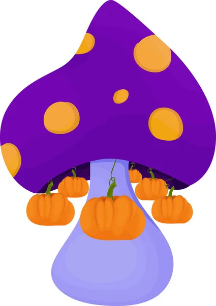 Pumpkins Toys Hang Magic Mushroom Bright Pumpkins Magic Mushroom Halloween — Stock Vector