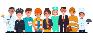 Professional workers, International Labor Day. Set of characters, people from different professions clipart