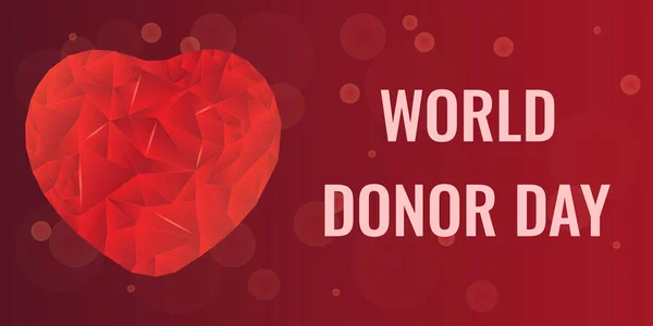 Fundo Dia Doador Sangue Fundo Abstrato Coração Brilhante Doação Vetor — Vetor de Stock