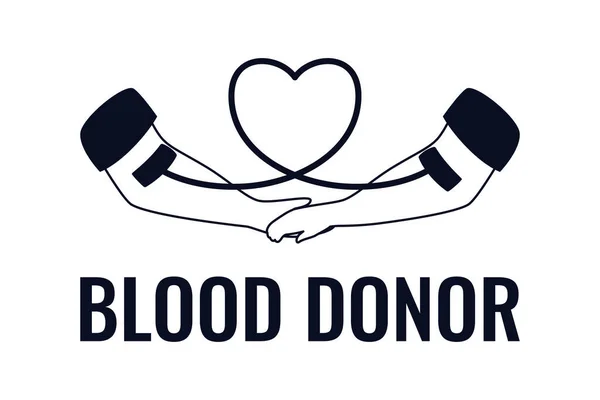 Illustratie Voor Bloeddonordag Zwart Wit Illustratie Van Bloeddonatie Voor Een — Stockvector