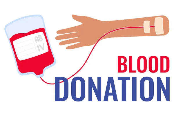 Ilustracja Dnia Dawcy Krwi Oddawania Krwi Pomagania Innym Worek Krwi — Wektor stockowy