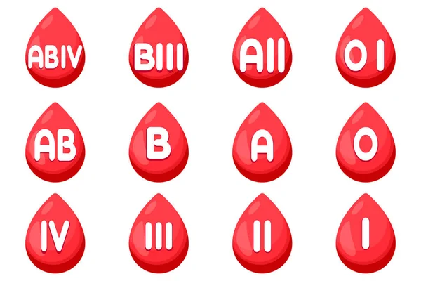 Ilustrações Com Gotas Sangue Designação Fator Rhesus Medicina Vetor — Vetor de Stock