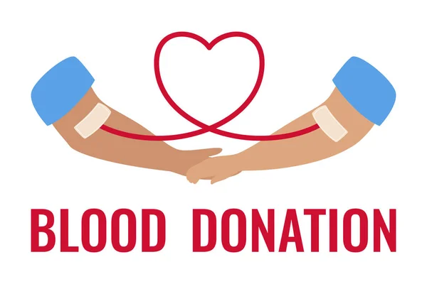 Ilustrasi Untuk Hari Donor Darah Ilustrasi Menyumbangkan Darah Kepada Orang - Stok Vektor